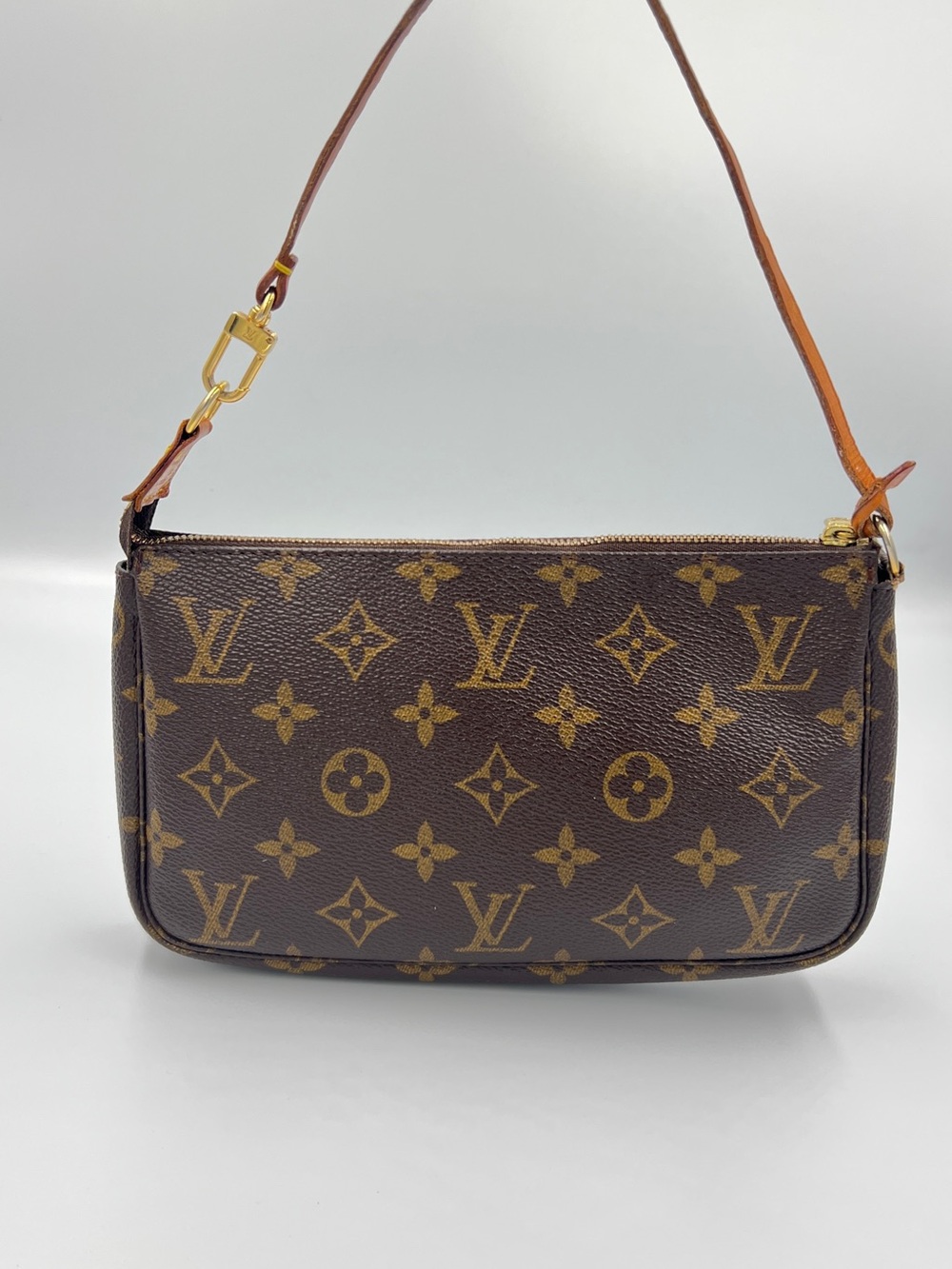 Louis Vuitton Monogram Mini Pochette in Brown and Gold